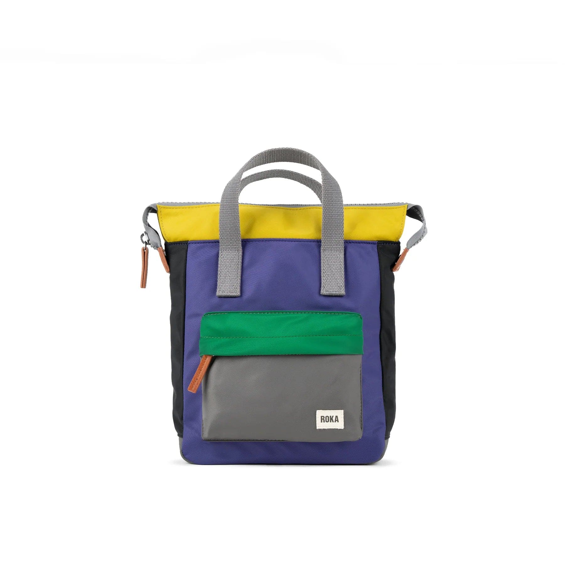 Roka Bantry B Small Creative Waste Sustainable Nylon Rucksack, Colour Block Edition 3