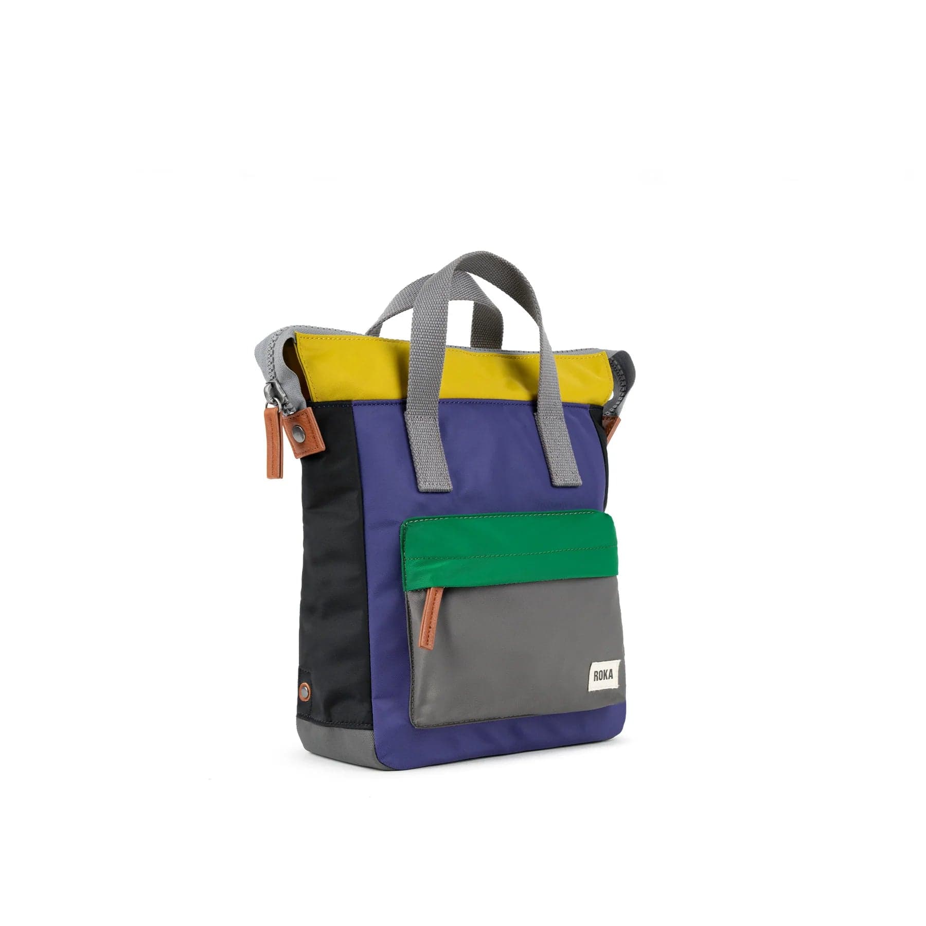 Roka Bantry B Small Creative Waste Sustainable Nylon Rucksack, Colour Block Edition 3
