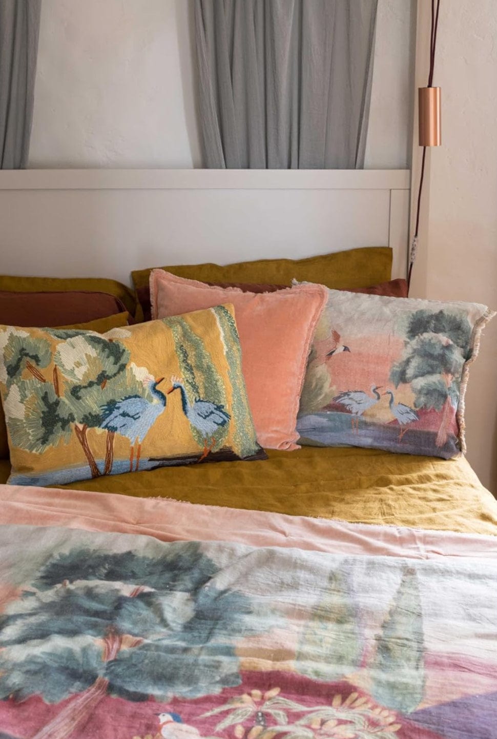 Zeff Lola Multicoloured Linen Cushion by Vivaraise