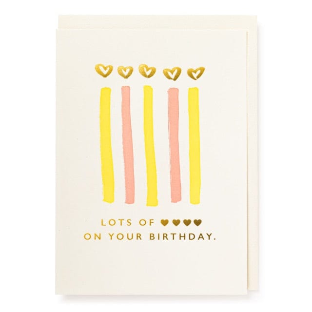 Letterpress Card Lots Of Love On Your Birthday