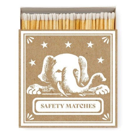 Square Luxury Match Box Archivist Elephant