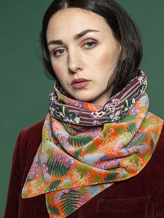 Velvet Double Sided Scarf Fern Orange