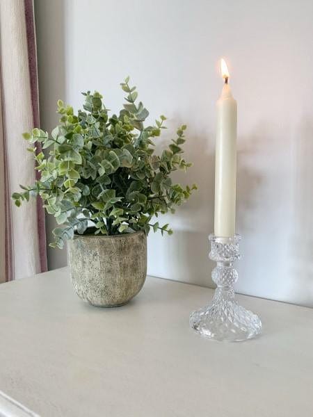 Harlequin Cut Glass Candlestick