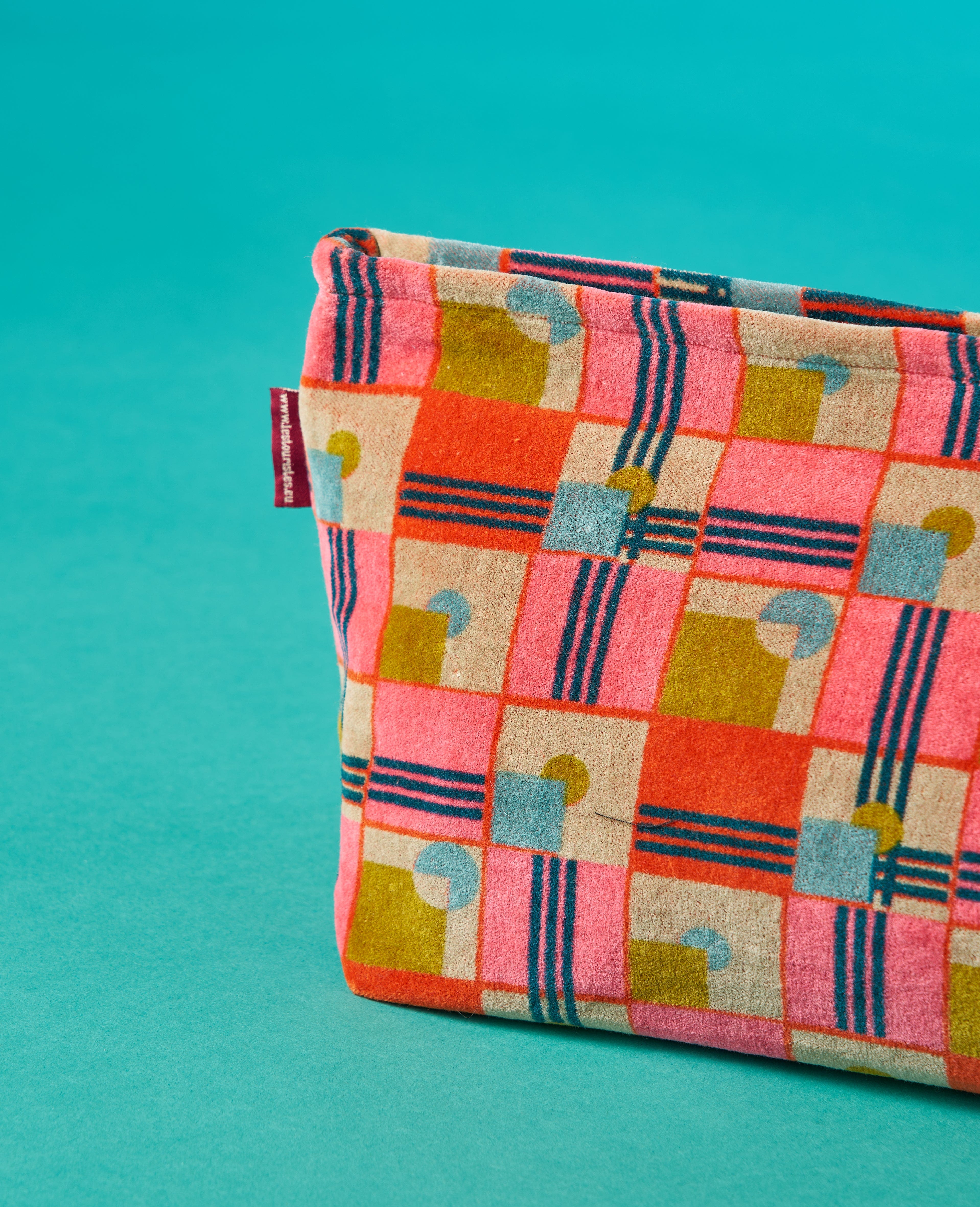 Large Velvet Washbag, Aberdeen Orange