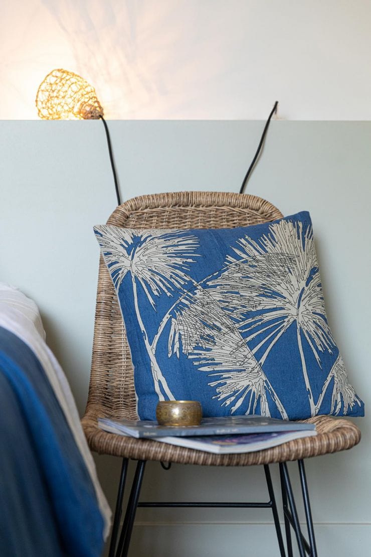 Zeff Coco Linen Cushion 45x45, Touareg Blue by Vivaraise