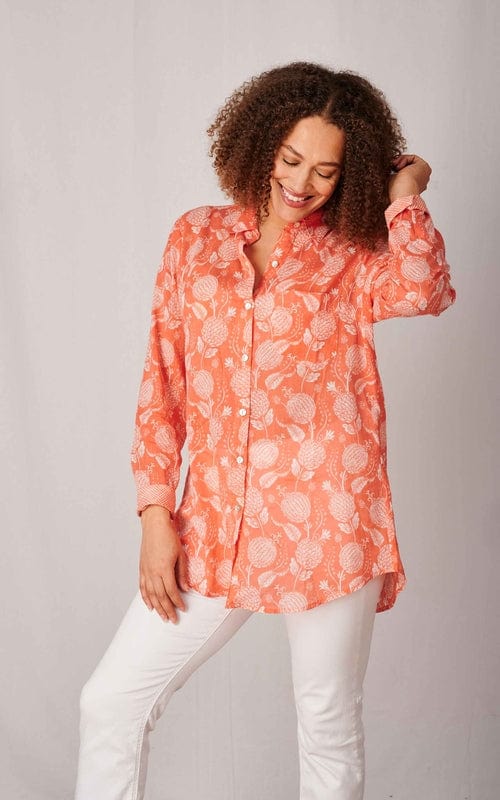 Jakarta Cotton Shirt, Coral