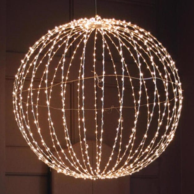 ILLUMINATED SPHERE, SILVER INDOOR/OUTDOOR, 40cm