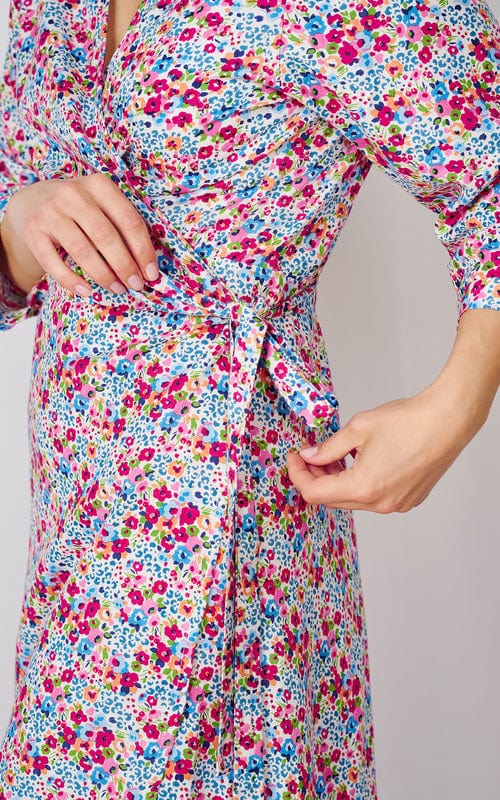 Elise Wrap Dress Blue