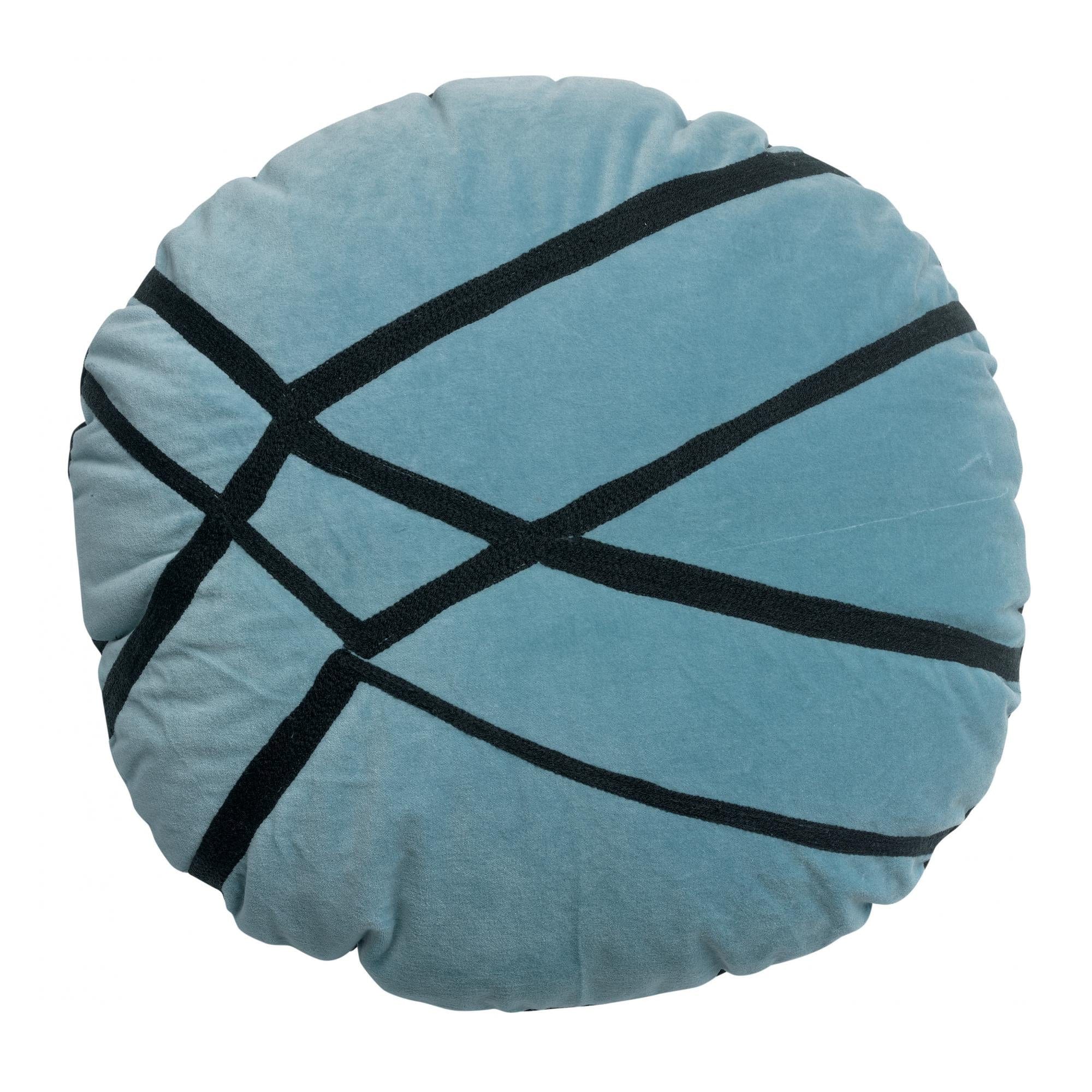Fara 50cm Round Velvet Cushion with Embroidery by Vivaraise, Various Colours