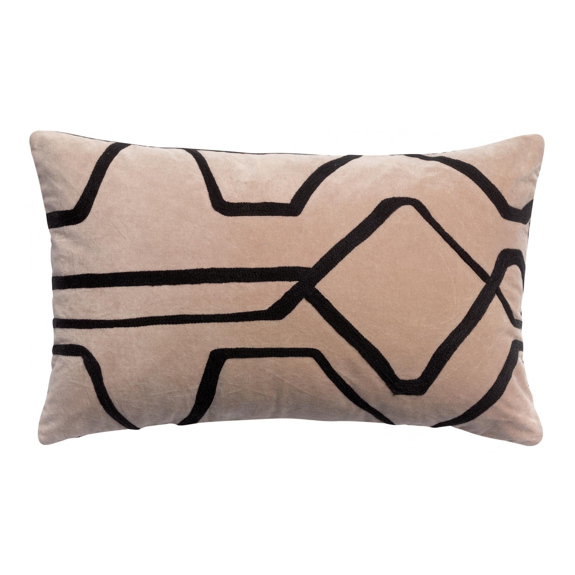 Fara 40x65 Velvet Cushion with Embroidery by Vivaraise, Various Colours