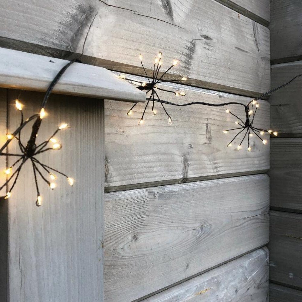 Starburst Indoor/Outdoor Light Chain Black, Battery Powered