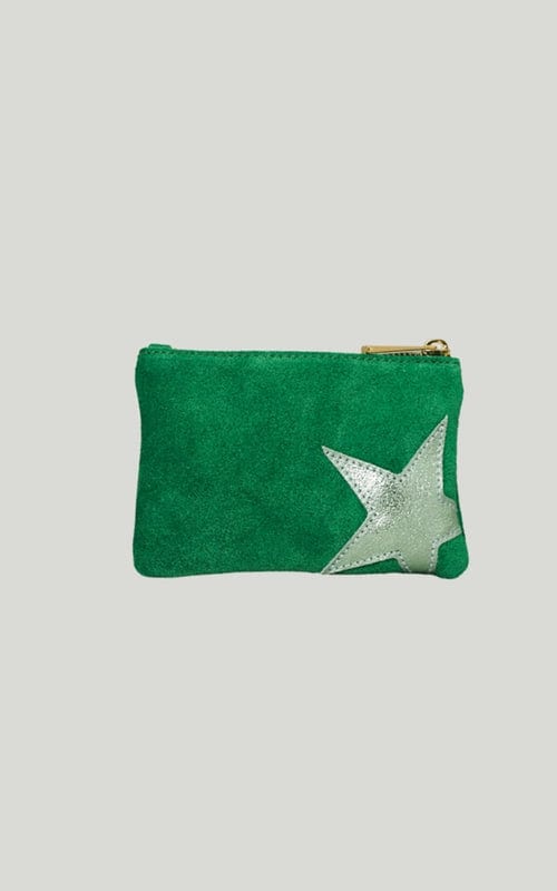 Small Star Suede Zip Purse, Various Colours