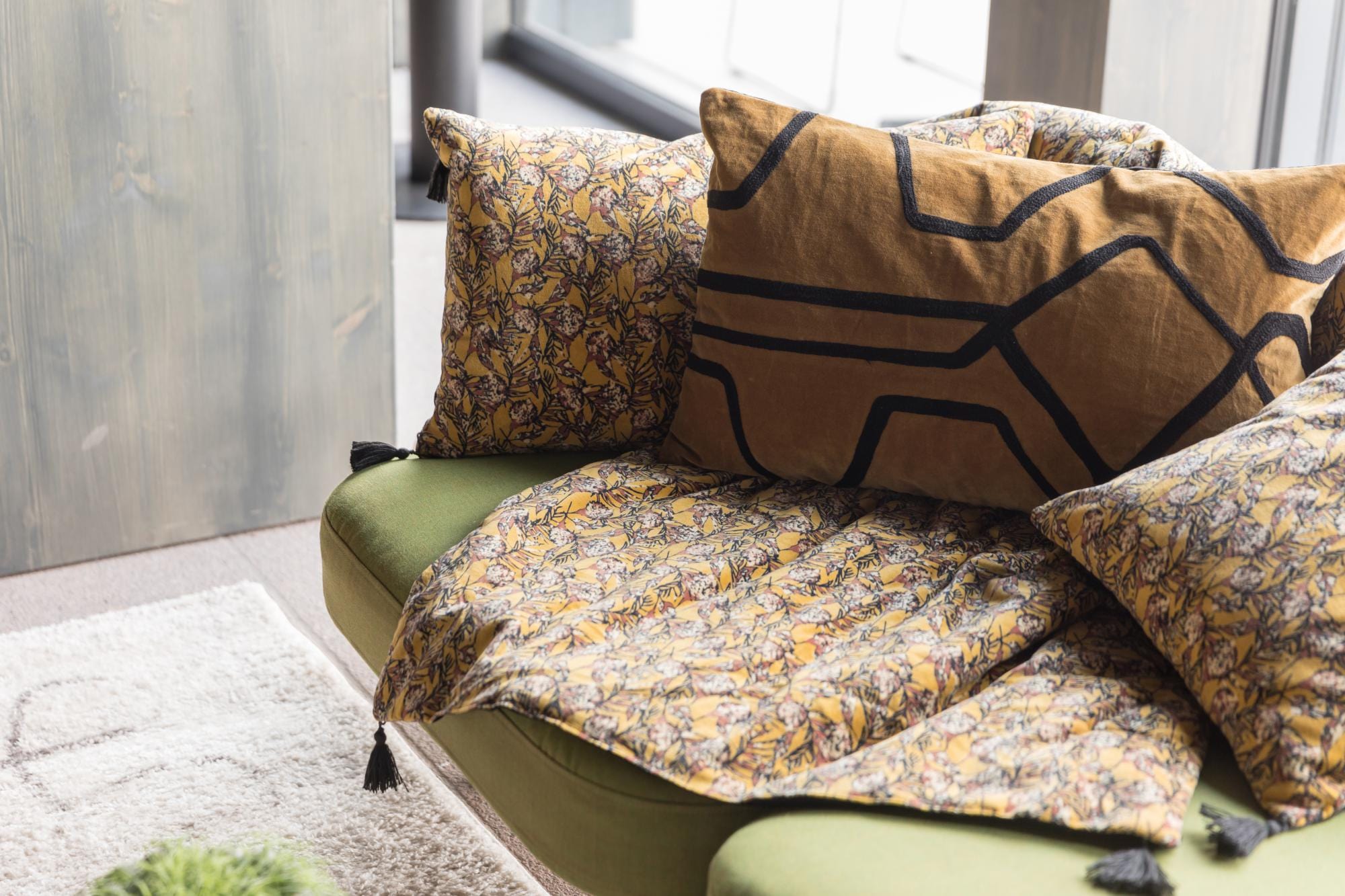 Anae Tasseled 30x50 Velvet Cushion by Vivaraise, Various Colours