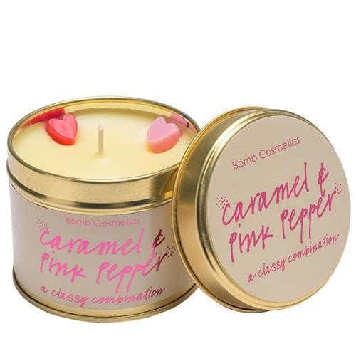 Caramel & Pink Pepper Scented Tinned Candle