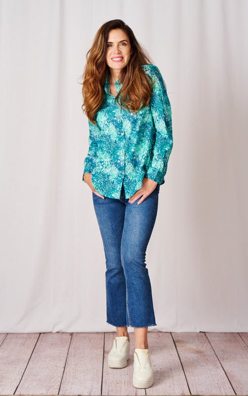 Leonora Cotton Shirt, Teal
