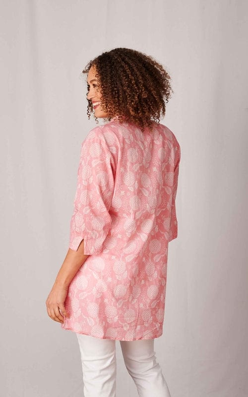 Jakarta Print Indian Cotton Tunic Pink
