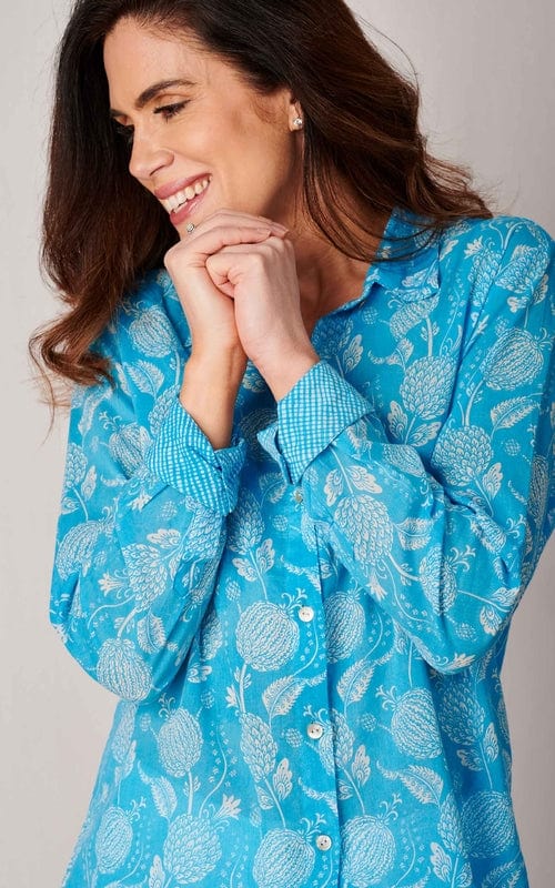 Jakarta Cotton Shirt, Aquamarine