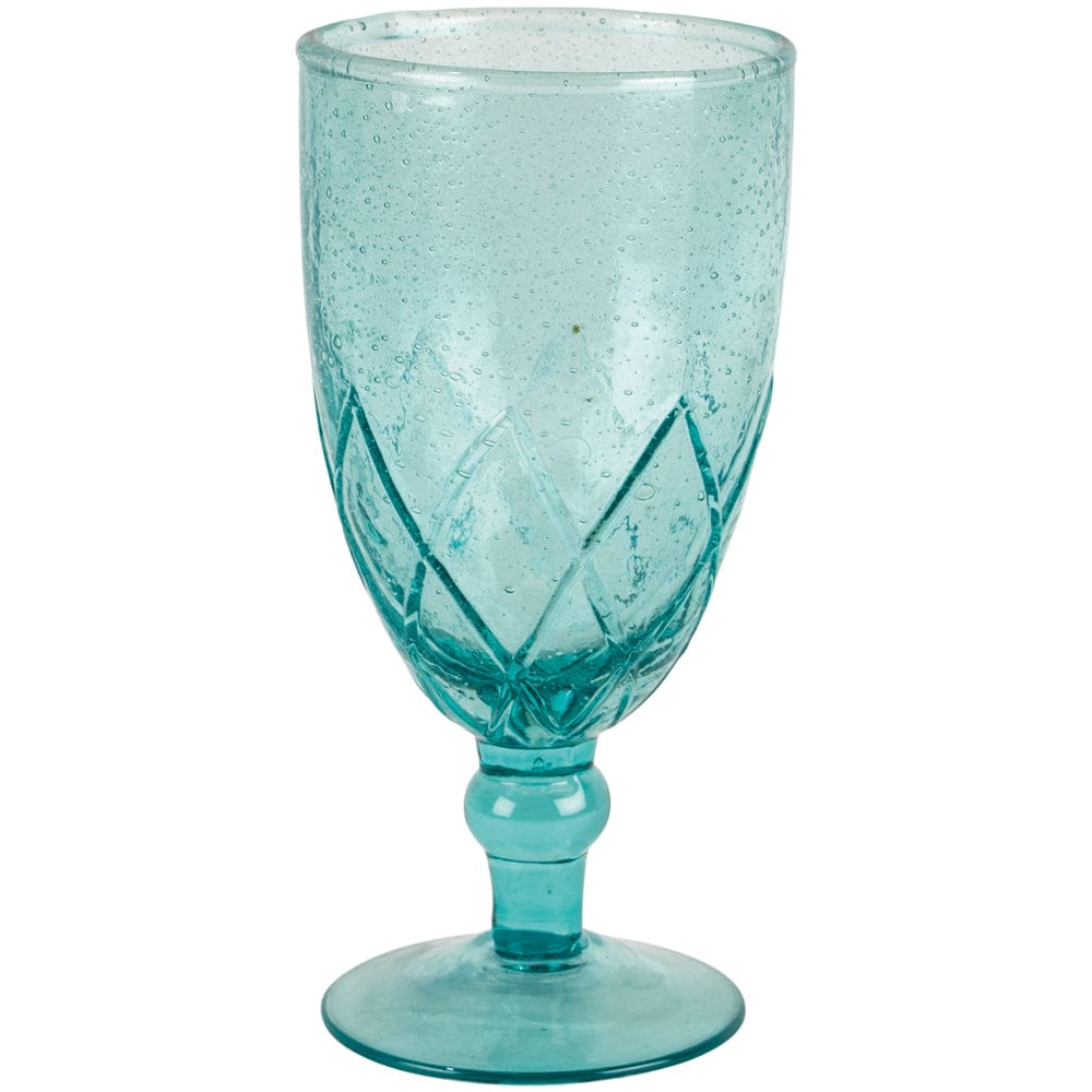 Recycled Bubble Wine Glass Aqua Marine