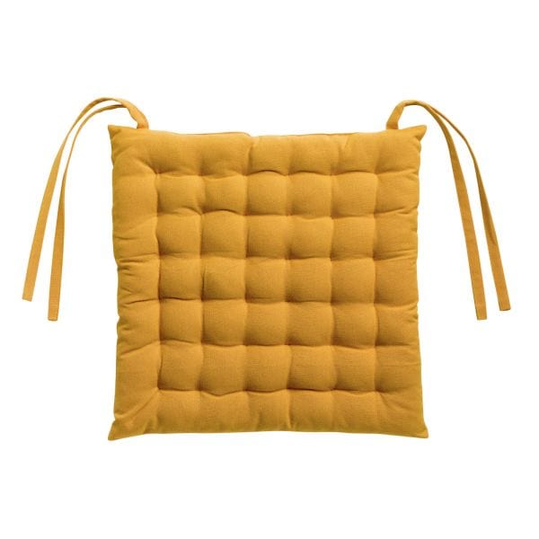 Zea 36 Dots Recycled Cotton Chair Pad Sunflower