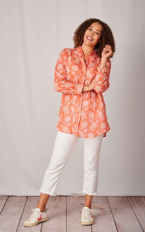 Jakarta Cotton Shirt, Coral
