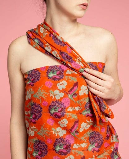 Cotton Sarong/Scarf 180x110cm Heron Orange