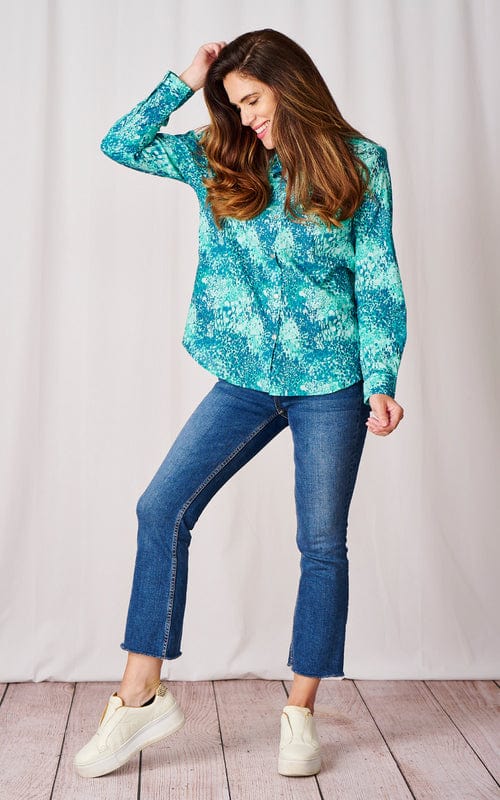 Leonora Cotton Shirt, Teal