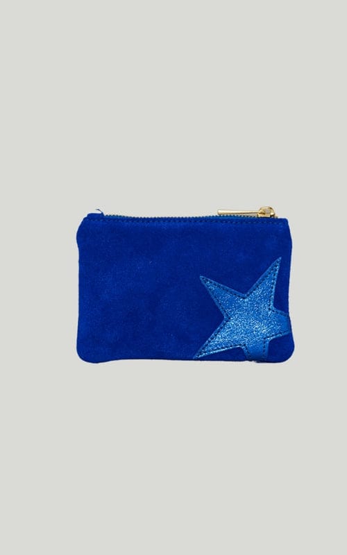 Small Star Suede Zip Purse, Various Colours