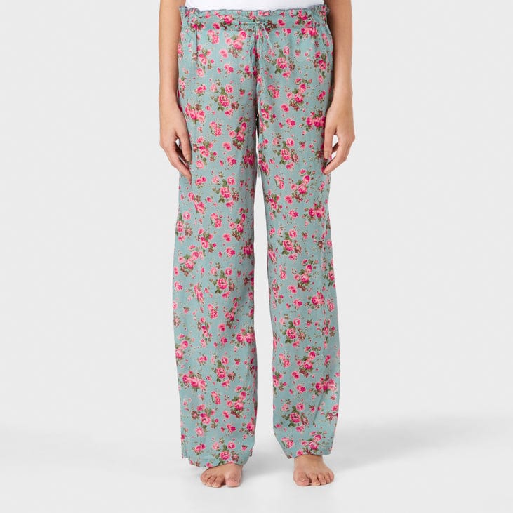 100% Cotton Pyjamas, Rambling Dusky Blue, M/L