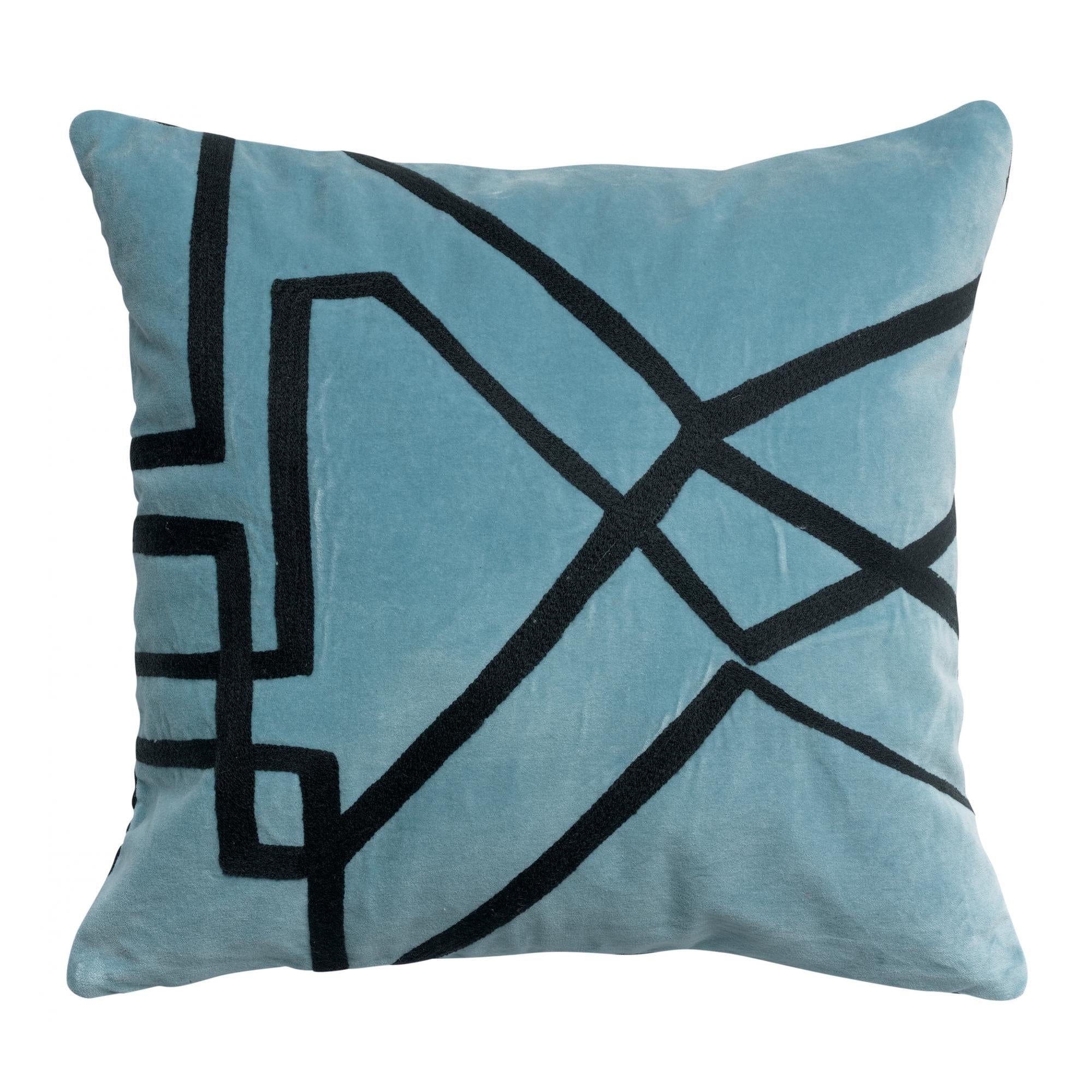 Fara 45x45 Velvet Cushion with Embroidery by Vivaraise, Various Colours
