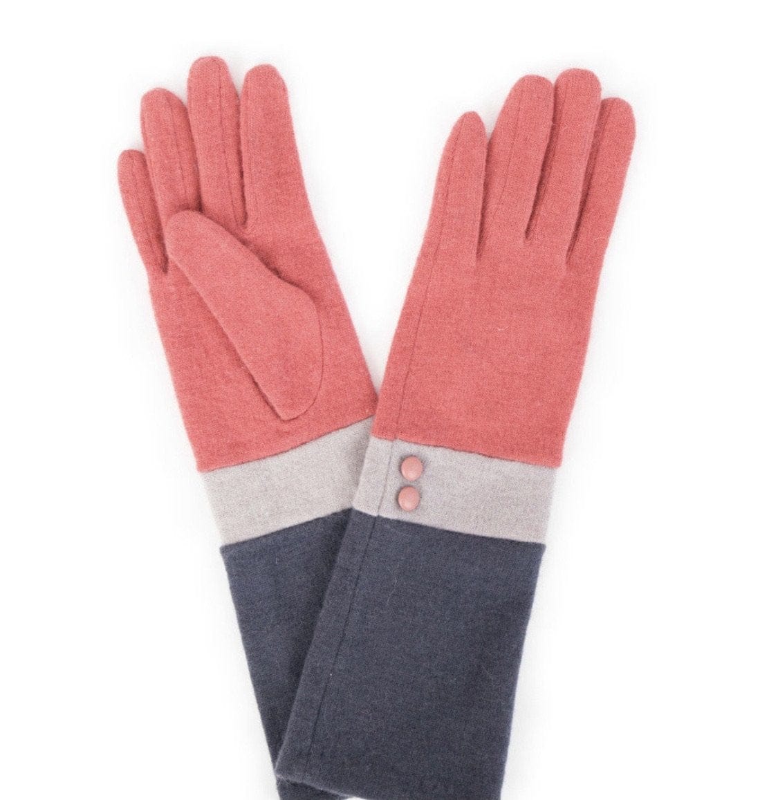 Vivienne Long Wool Gloves, Coral