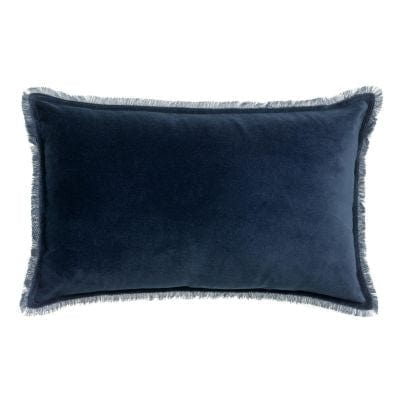 Fara 40x65 Velvet Fringed Cushion by Vivaraise, Marine