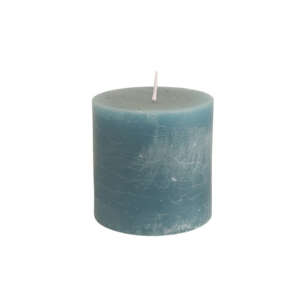 Rustic Pillar Candle 70 x 75mm Petrol Blue