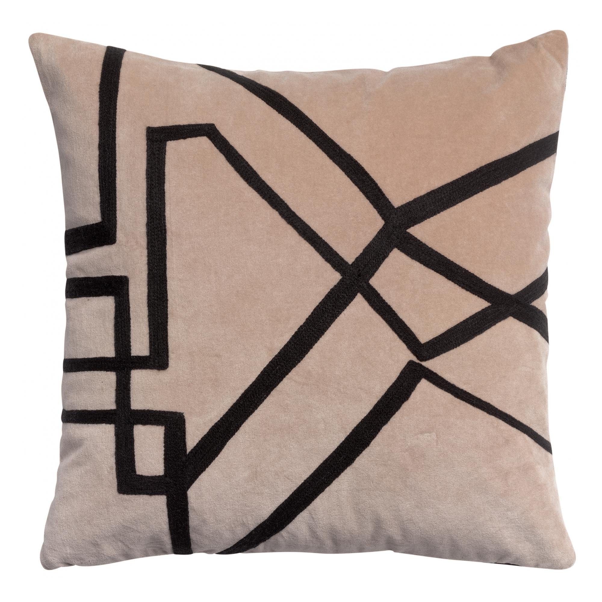 Fara 45x45 Velvet Cushion with Embroidery by Vivaraise, Various Colours