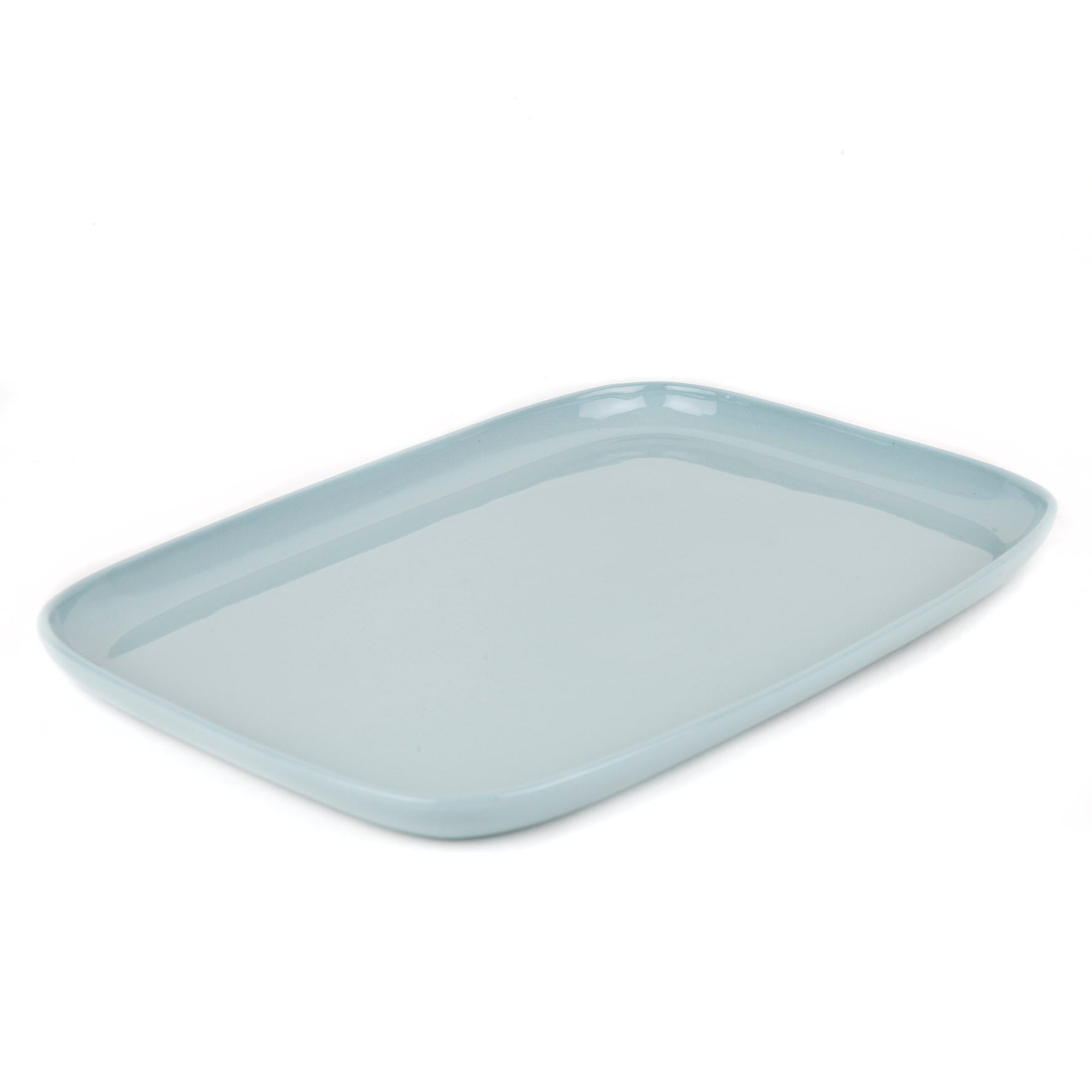 Pale Blue Large Rectangular Ceramic Platter