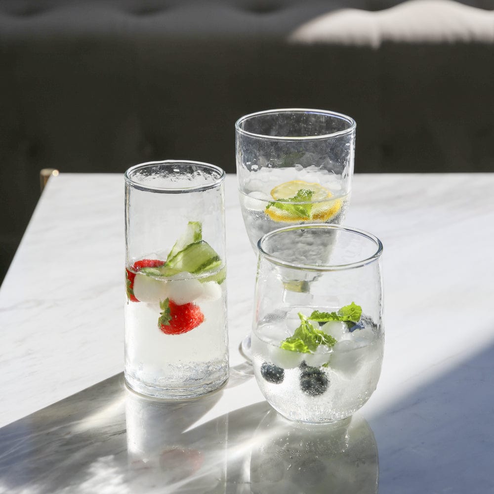 Hammered Glass Short Tumbler
