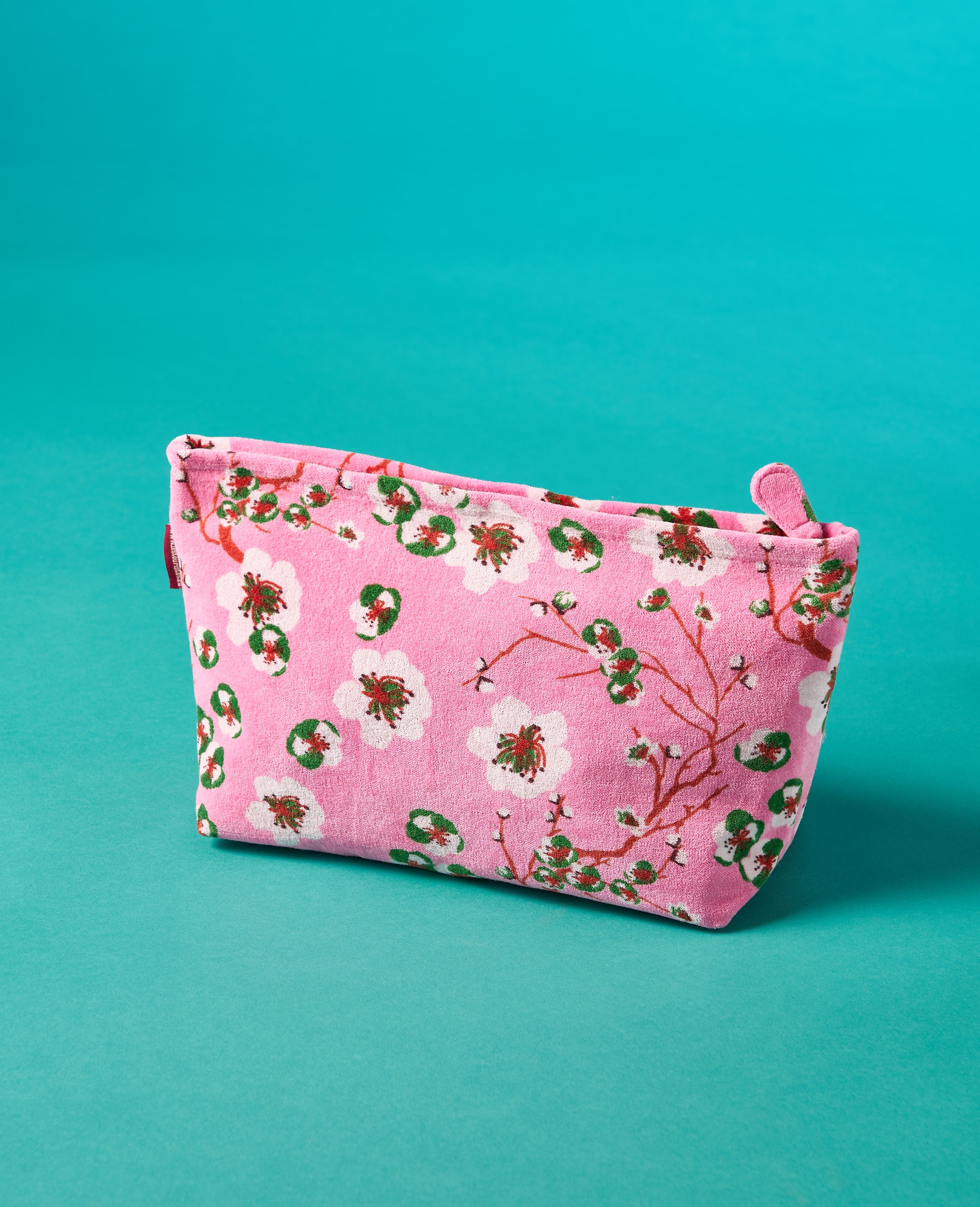Large Velvet Washbag, Blossom Pink