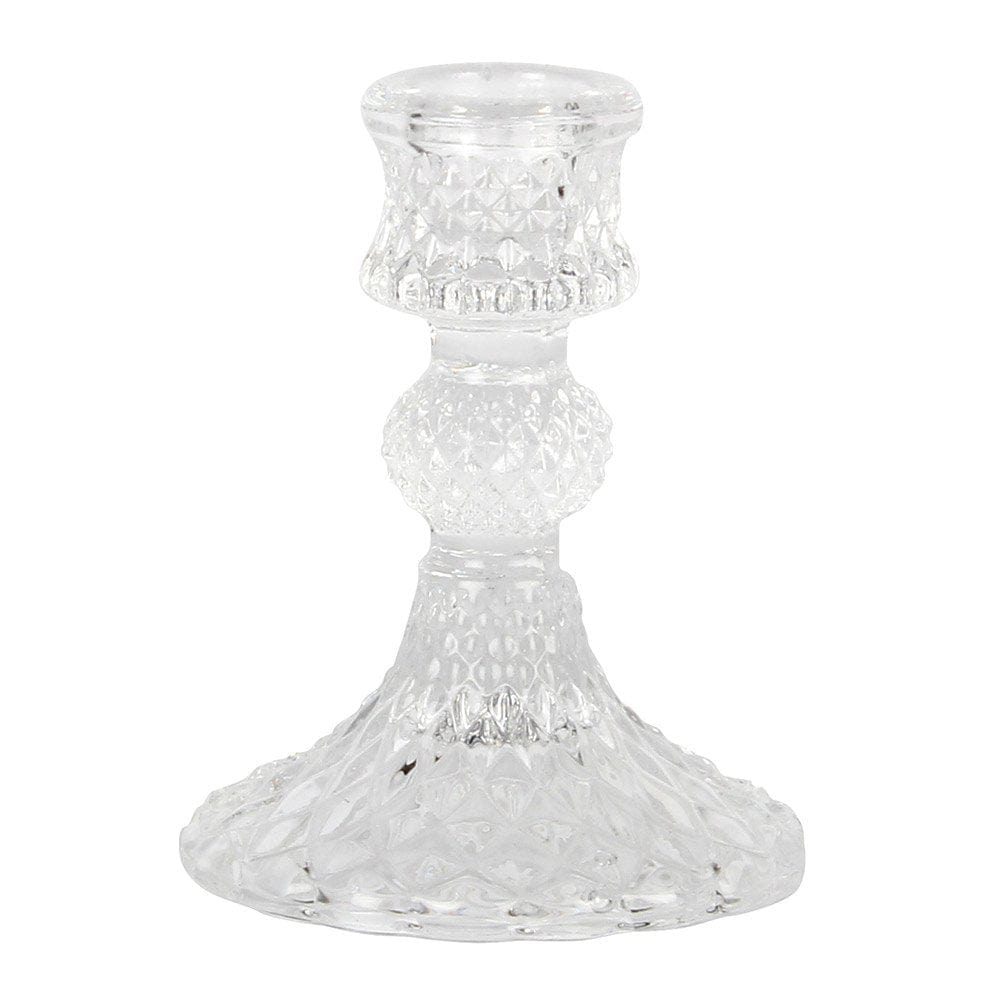 Harlequin Cut Glass Candlestick
