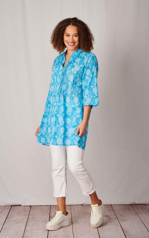 Jakarta Print Indian Cotton Tunic, Various Colours
