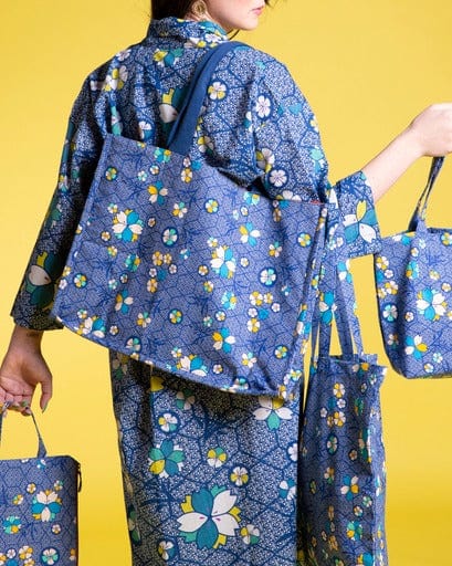 Long Cotton Dressing Gown, Kobe Indigo