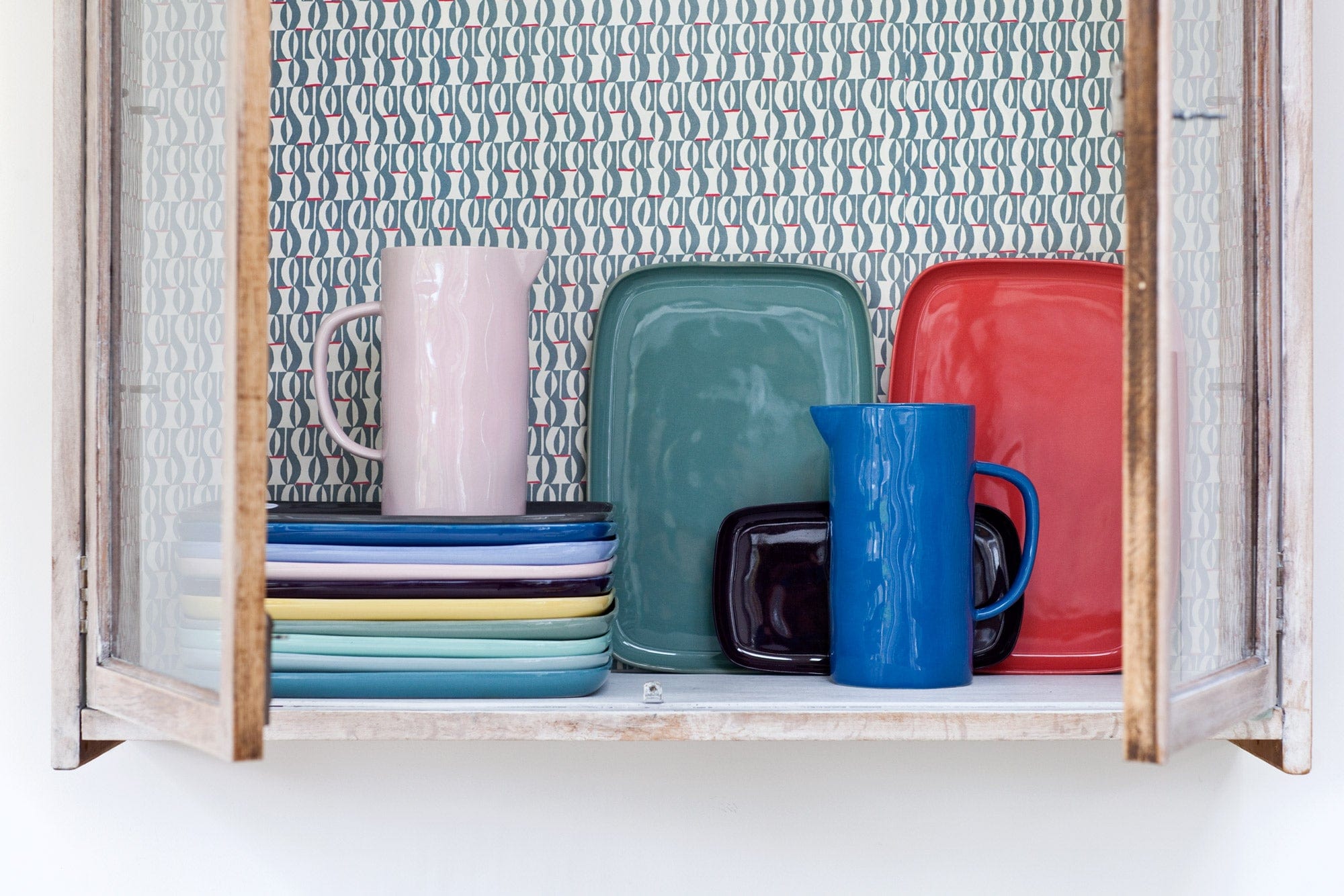 Pale Blue Large Rectangular Ceramic Platter