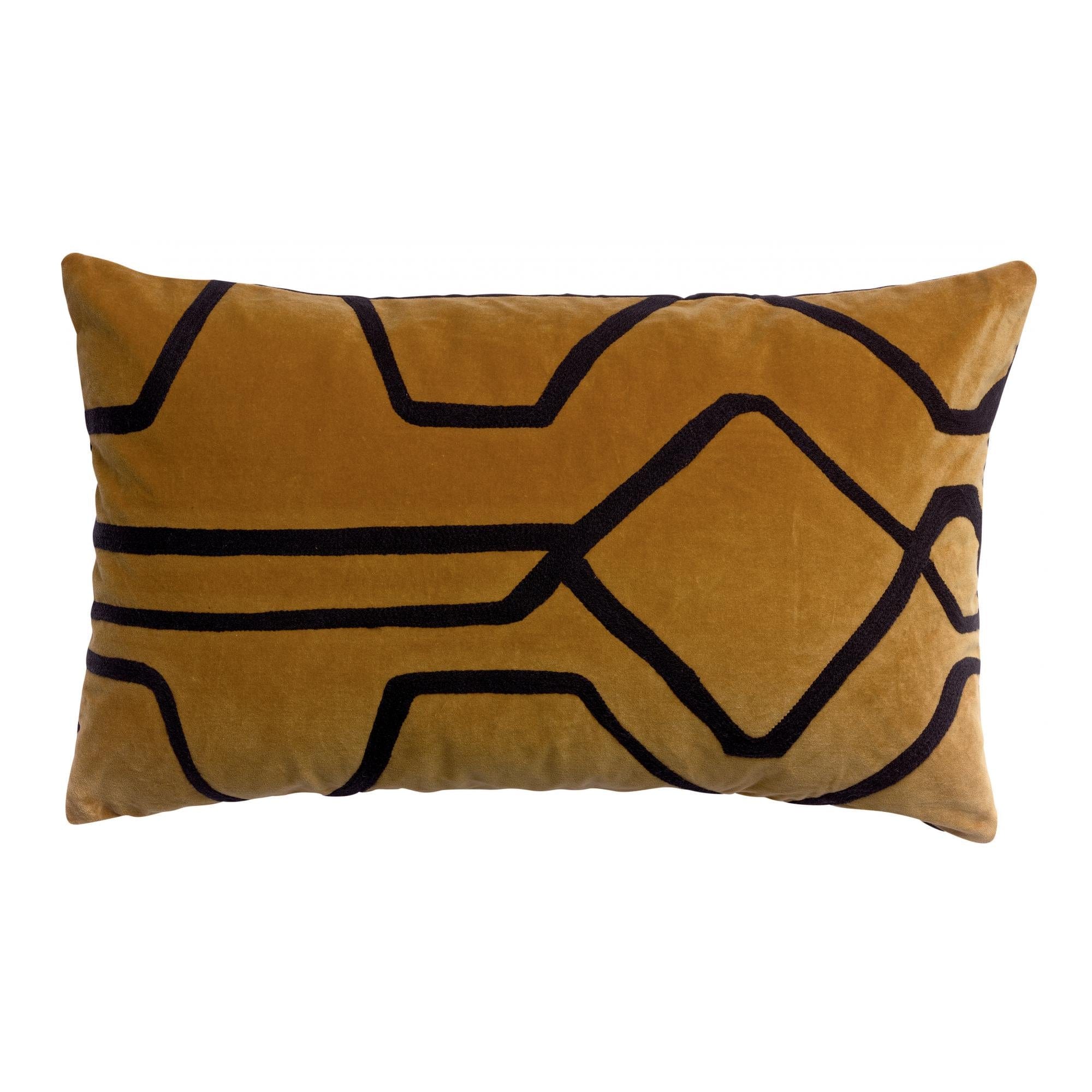 Fara 40x65 Velvet Cushion with Embroidery by Vivaraise, Various Colours