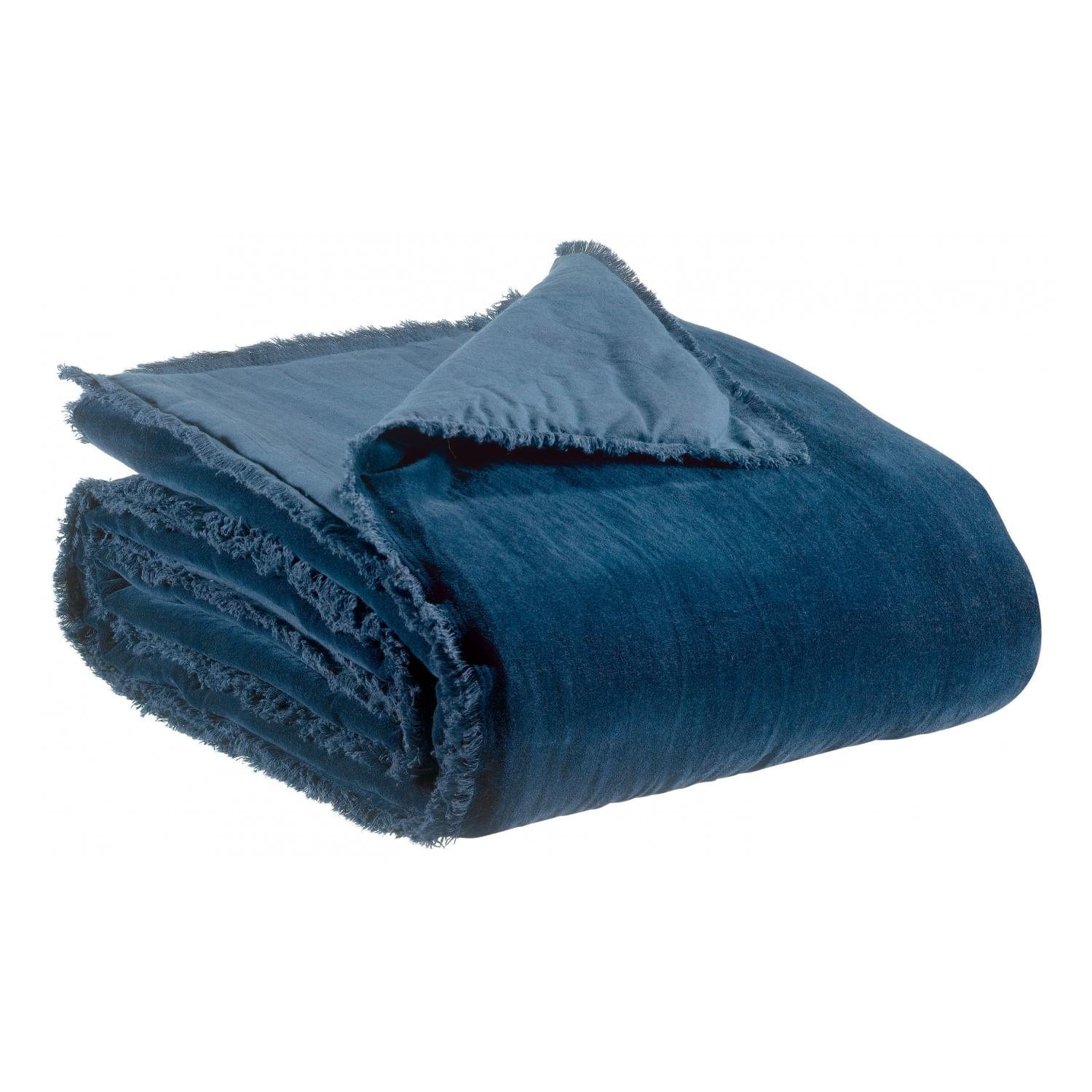 Fara Padded Velvet Fringed Throw by Vivaraise, Touareg
