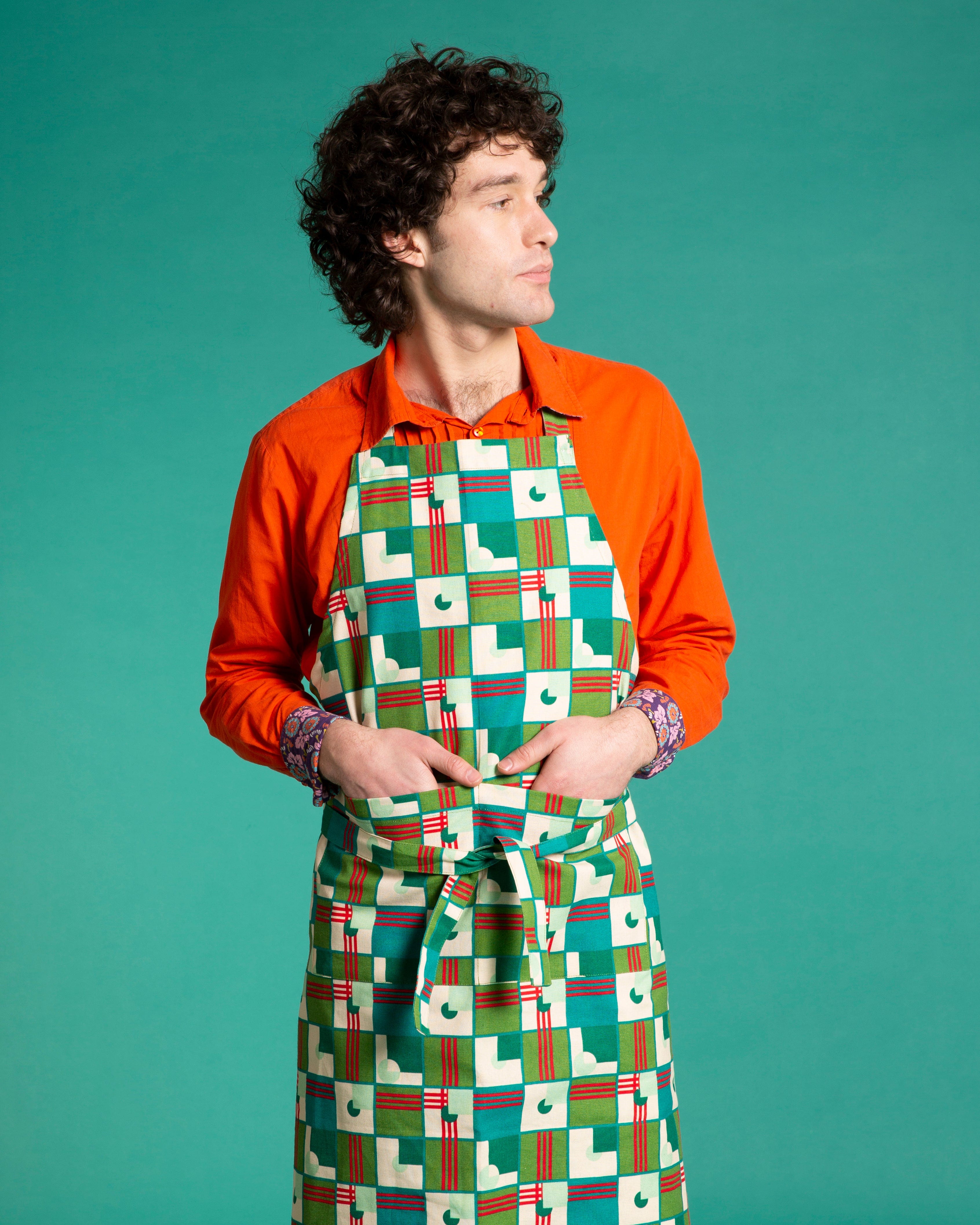 Organic Cotton Apron, Aberdeen Emerald