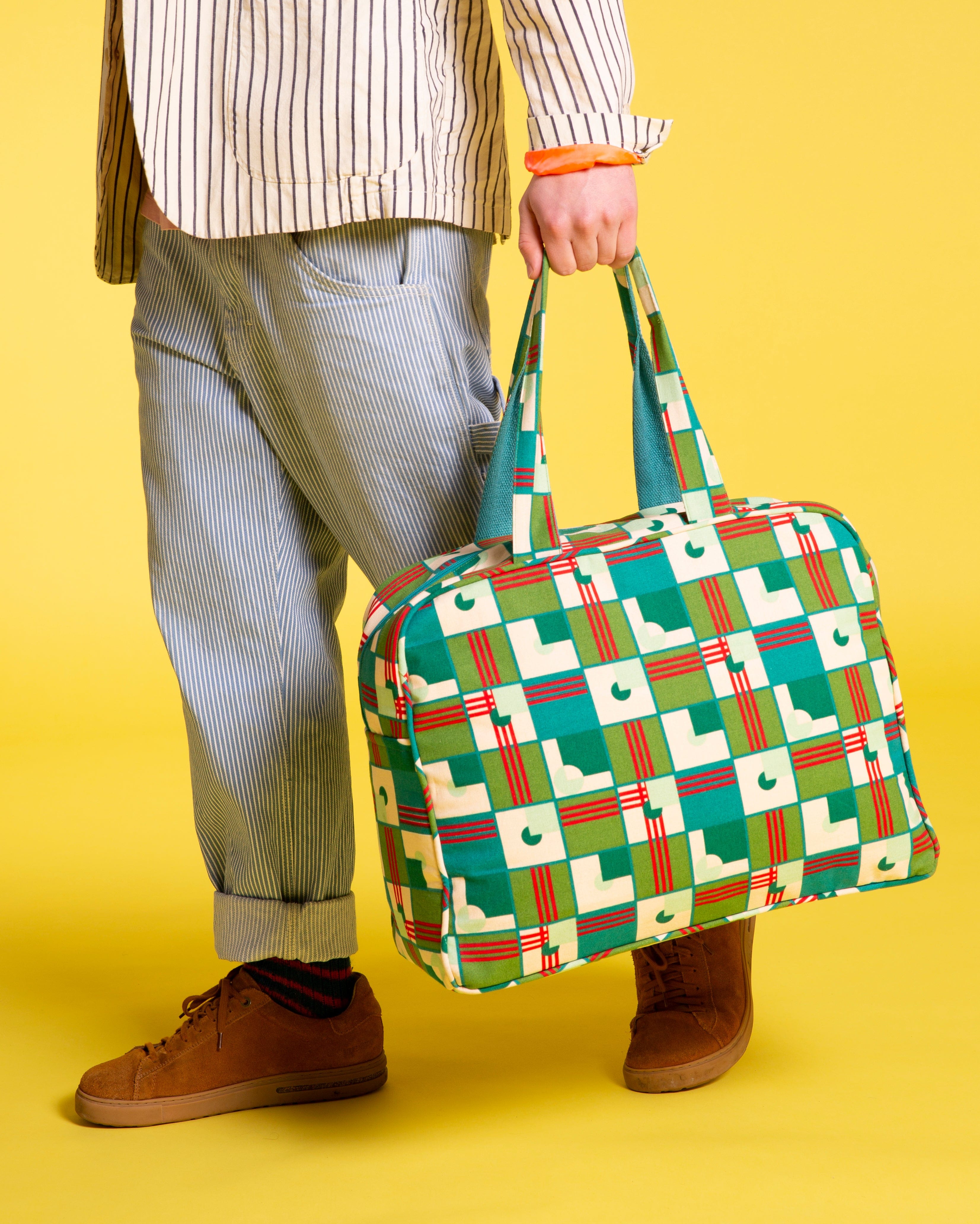 Les Touristes Canvas Weekend Bag, Aberdeen Emerald
