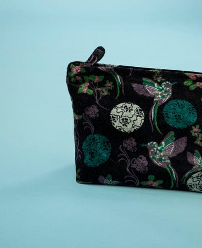 Large Velvet Washbag, Sintra Black