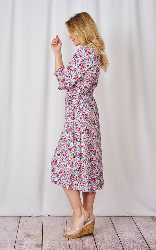 Elise Wrap Dress Blue