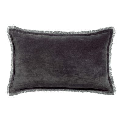 Fara 30x50 Velvet Fringed Cushion by Vivaraise, Shadow (Ombré)