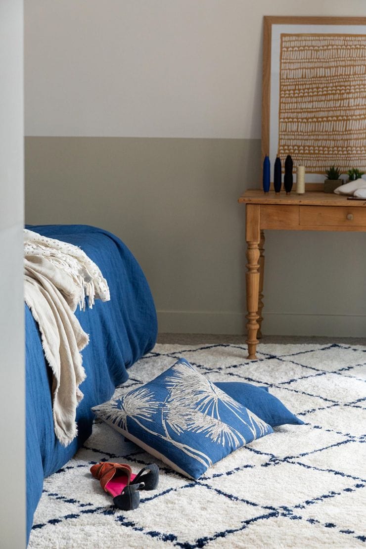 Zeff Coco Linen Cushion 45x45, Touareg Blue by Vivaraise