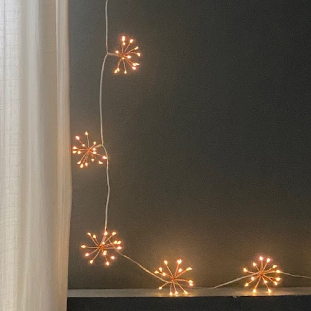 Starburst Indoor/Outdoor Light Chain Copper, Mains Powered