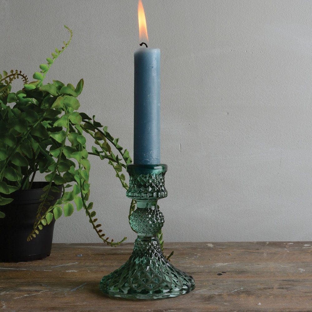 Harlequin Cut Glass Candlestick